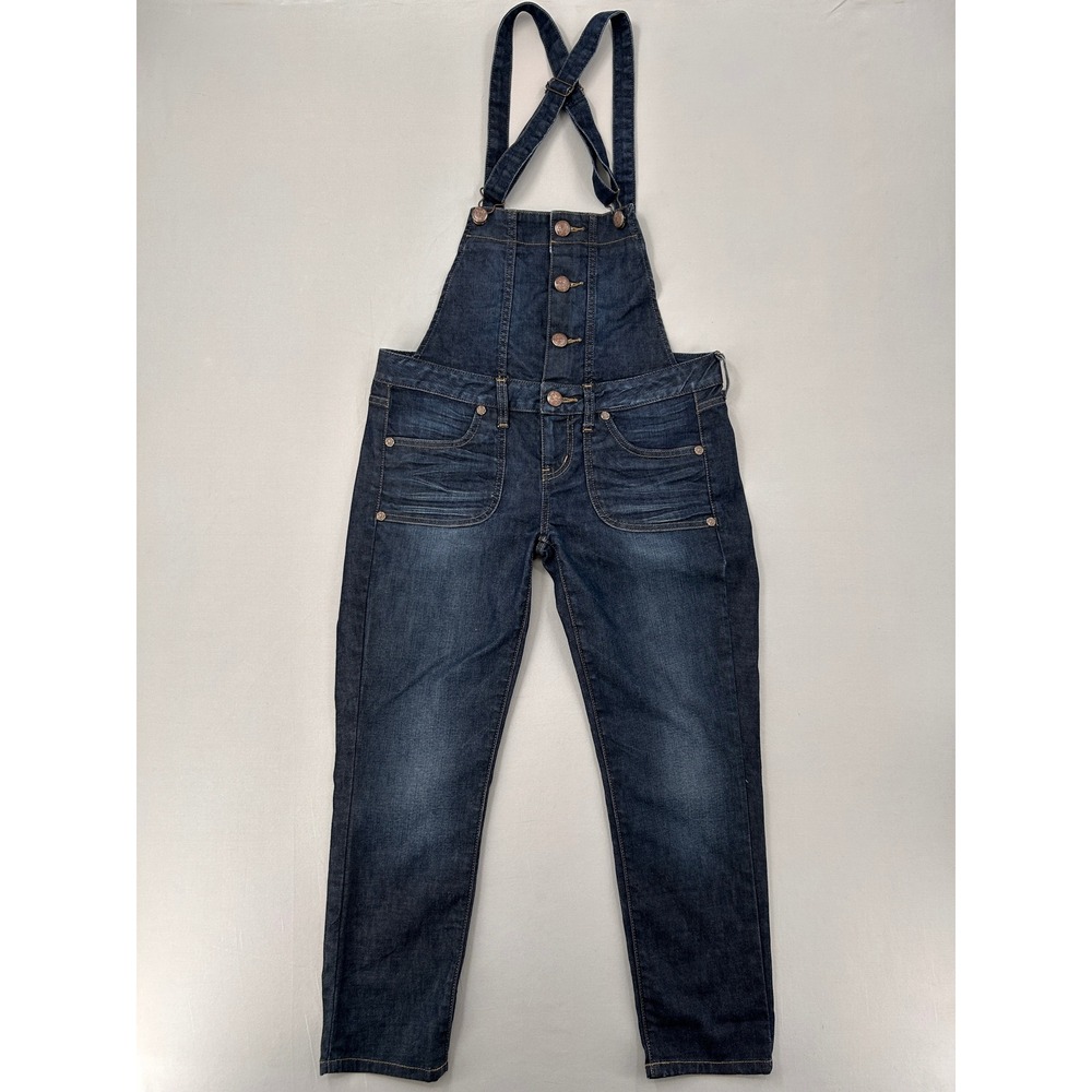 Guess Jeans Womens Dark Wash Denim Overalls Bib Front Dungarees Size 28